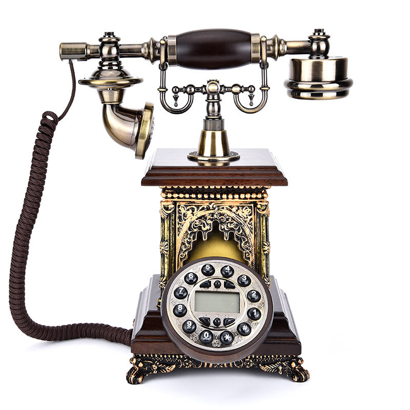 慕予臻欧式电话机仿古电话机实木复古座机时尚创意座机插卡电话