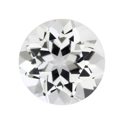 天然Topaz圆形白托帕石裸石 白黄玉宝石戒面镶嵌DIY主配石饰品钻