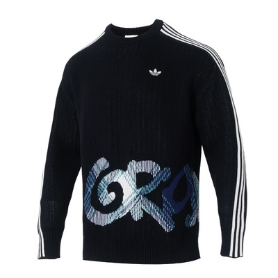 阿迪达斯男子圆领运动休闲针织衫