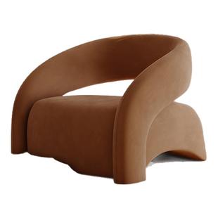 轻奢懒人单人沙发椅客厅阳台小户型网红弧形创意休闲椅异形老虎椅