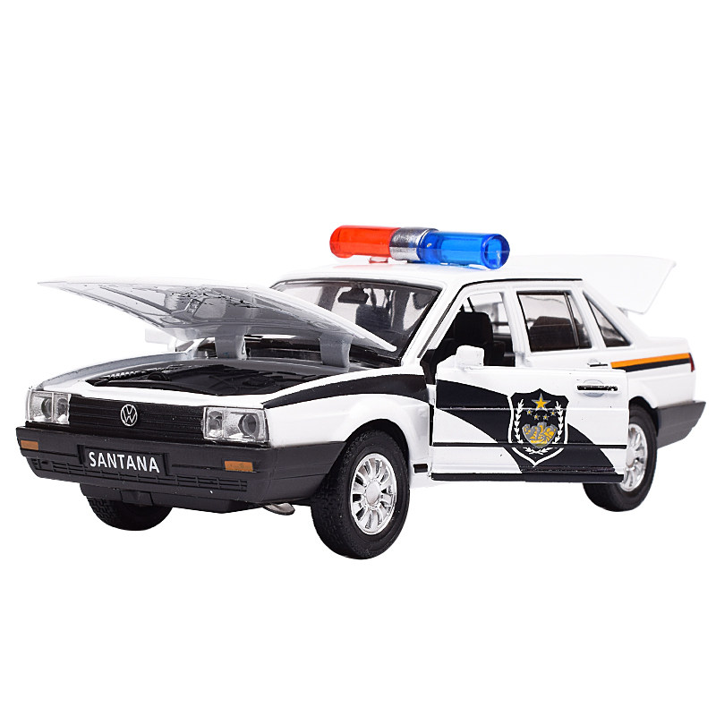 合金警车1:32车模仿真大众特警车110声光回力儿童玩具小汽车模型