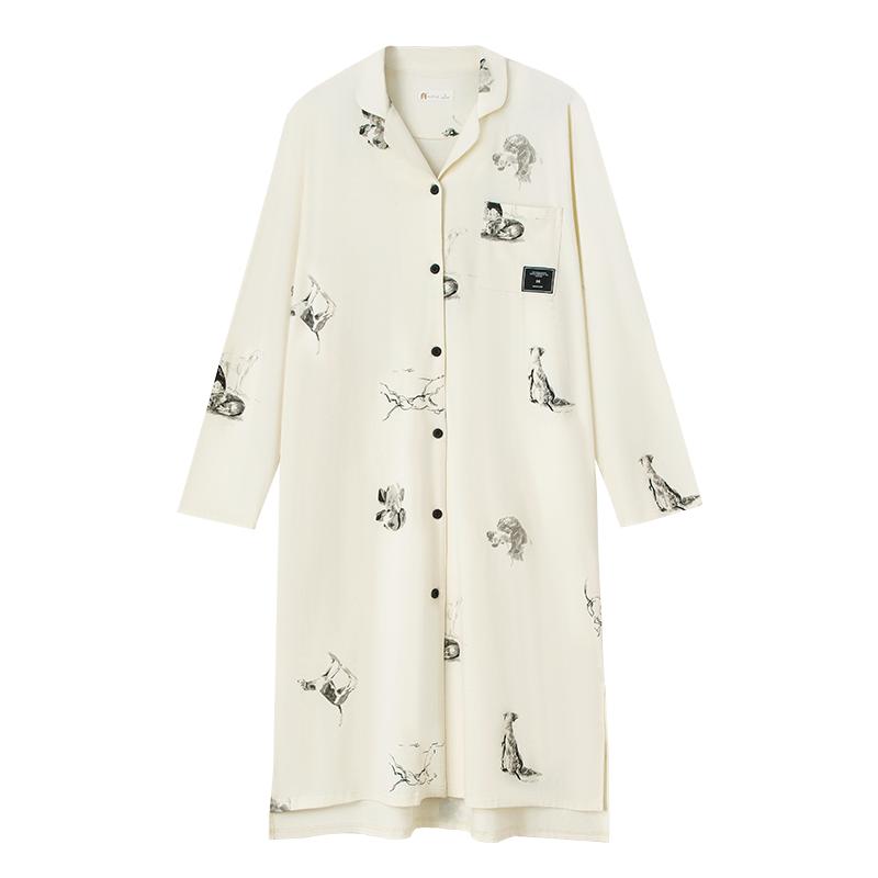 妮狄娅春秋情侣柔软棉家居服套装