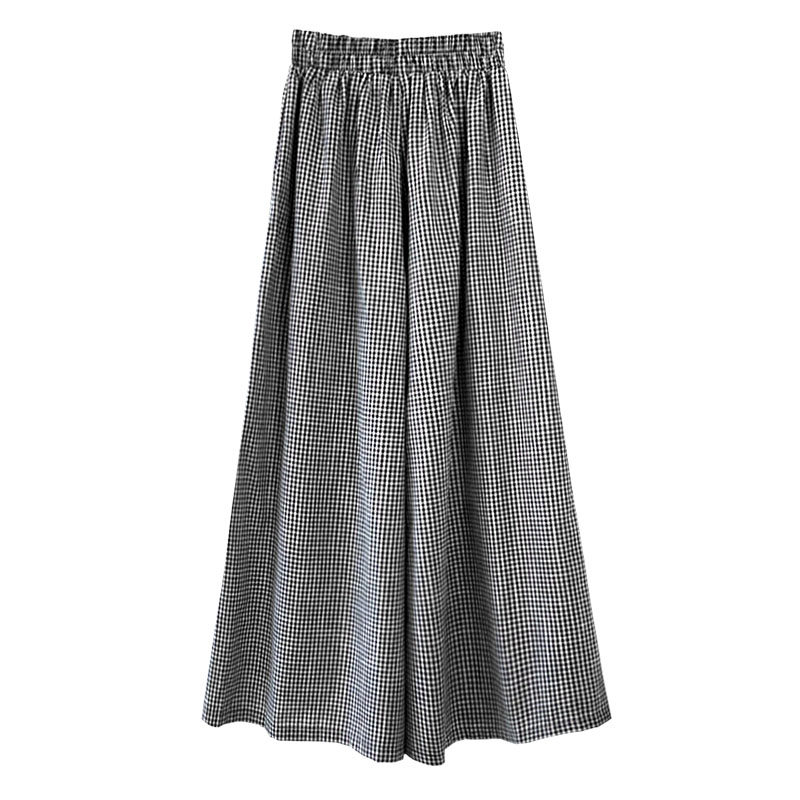 大摆裙裤女夏棉麻A字阔腿裤裙