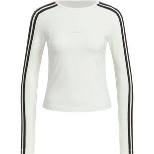 Adidas/阿迪达斯官方正品当季新款女士条纹简约休闲长袖T恤JW4643
