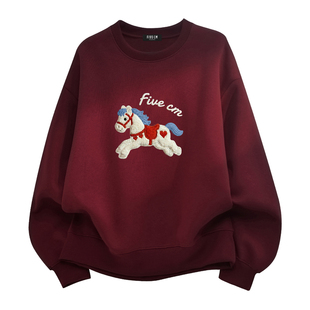 it：fivecm马年圆领棉质卫衣男女安可拉红上衣本命年2026新春限定