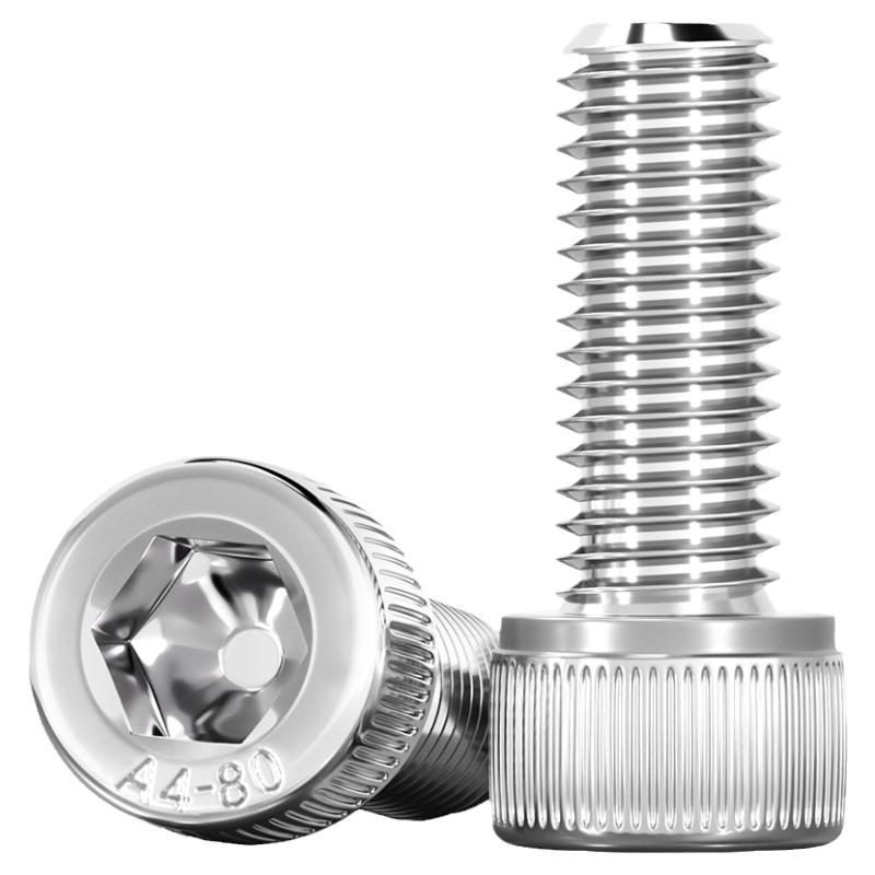 316L不锈钢A4-80杯头内六角螺栓DIN912圆柱头螺丝M4M5M6M8M10M12