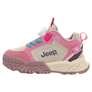 jeep加绒儿童运动鞋女童冬季公主时尚登山徒步鞋男童保暖二棉鞋子