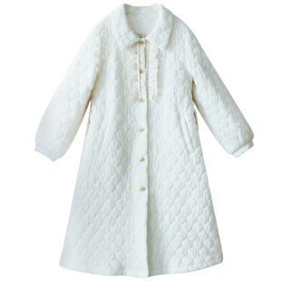 【白日絮语】冬装女新款白色棉衣棉服宽松复古保暖翻领肌理感外套