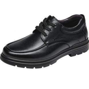 康奈男鞋春秋复古真皮皮鞋男男软底舒适男士商务休闲鞋全黑公务鞋