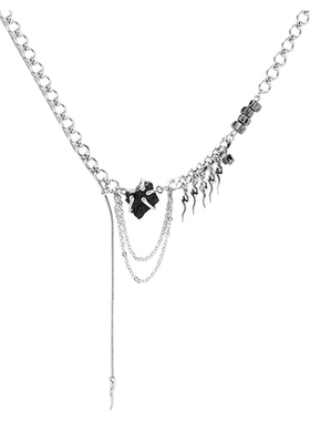 QG原创设计暗黑风流苏项链女款小众设计感高级轻奢气质锁骨链礼物