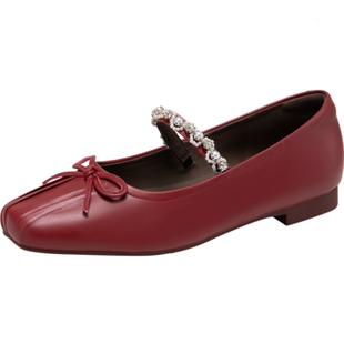 natursun法式玛丽珍鞋女秋季舒适通勤单鞋芭蕾舞鞋