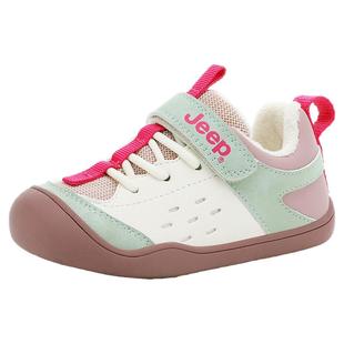 jeep宝宝鞋子女宝2025新款冬季1到3岁幼儿园二棉鞋儿童加绒运动鞋