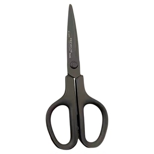 日本10周年限定PLUS普乐士剪刀3D氟涂层防污防粘镀钛耐磨强力轻松剪裁30度弧形刀刃家庭学生办公用剪子