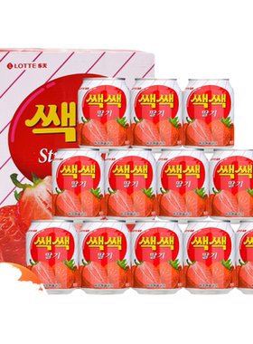 韩国进口乐天草莓汁饮料果汁