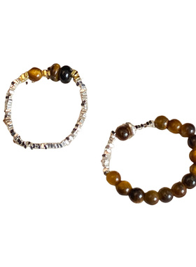 碎银子虎眼石拼接戒指秋冬氛围感