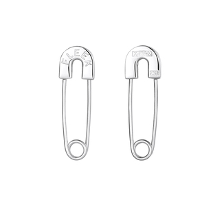 KREAM原创S925纯银FLEEK别针耳环嘻哈潮流个性男女同款情侣款耳钉