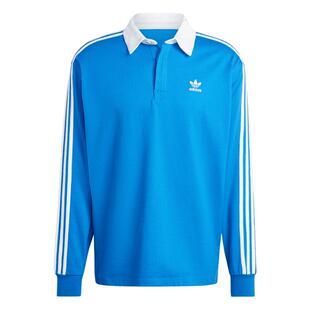 adicolor复古三条纹纯棉长袖POLO衫男春季adidas阿迪达斯三叶草