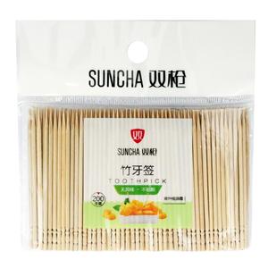 双枪老竹牙签酒店专用餐厅饭店单头尖小包装牙签家用竹制商用包邮