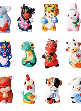 十二生肖泥人摆件承载吉祥寓意