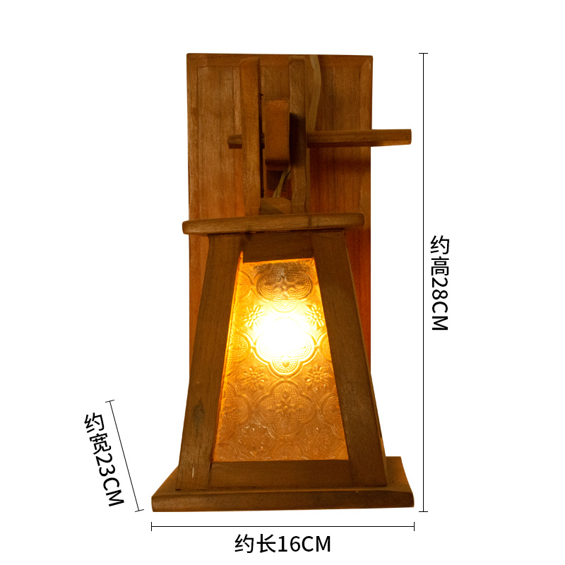 销泰式复古工业风实木创意新中式客厅床头卧室楼梯过道装饰壁灯库
