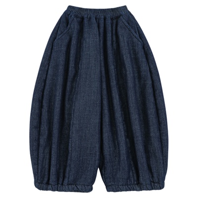 幼悠 男童加绒加厚韩系酷boy不易褪色牛仔裤冬季保暖宽松灯笼裤子