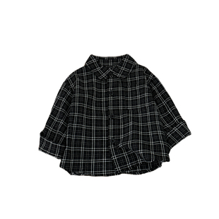 男童春秋装翻领衬衫套装男宝宝洋气格子长袖衬衣婴儿宽松灯笼裤子