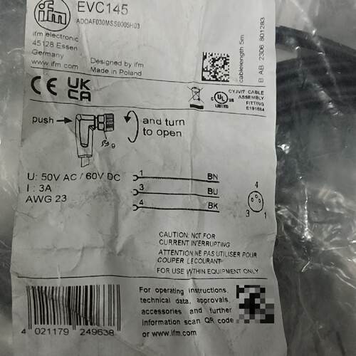 【议价-可维修】IFM易福门 连接线 EVC145 全新/二手均有货