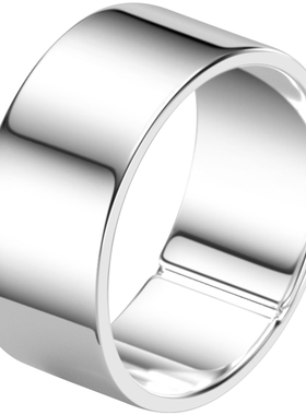 男士999足银朋克宽版活口戒指