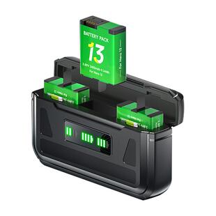 适用gopro13高性能电池套装充电器电池口袋式收纳盒低温长续航gopro13运动相机电池充电仓gopro13配件