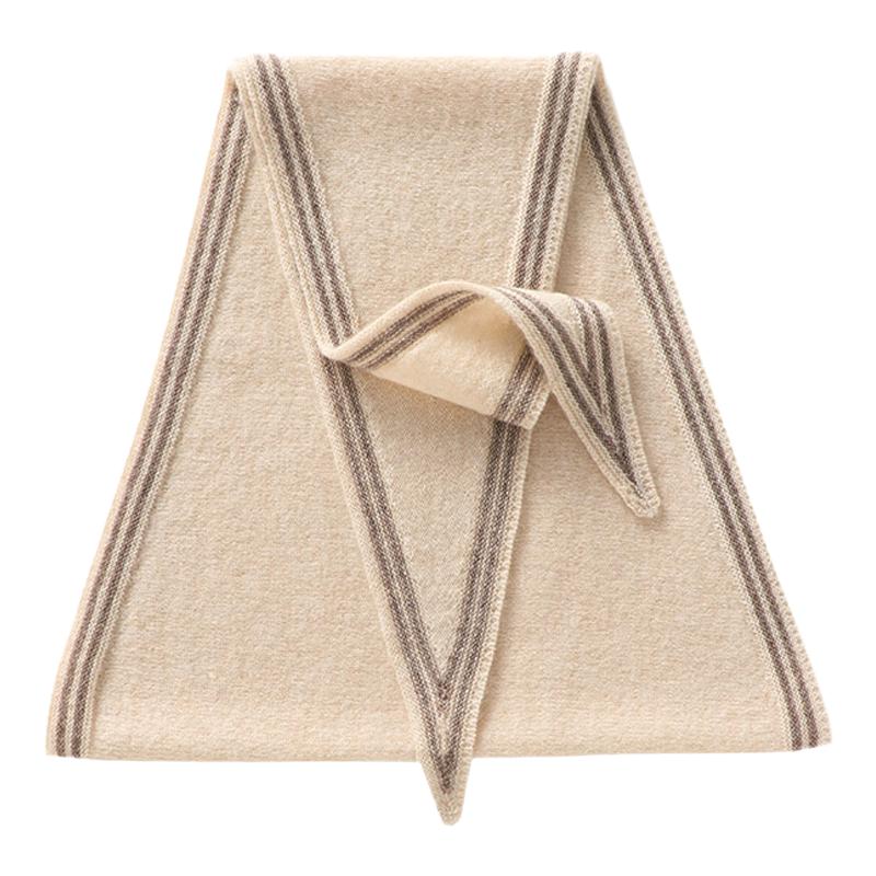 秋冬季纯羊绒三角围巾女保暖拼色小围脖软糯百搭保暖小披肩女