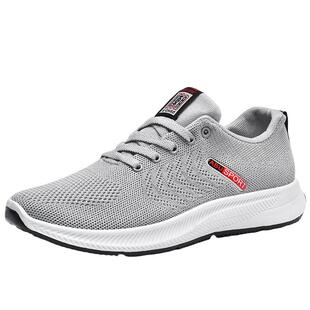 2025男鞋新款春季透气休闲运动鞋时尚潮鞋防水布面软底防滑健步鞋