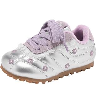 Abckids女童鞋板鞋冬季新款二棉儿童鞋时尚休闲鞋女孩加绒棉鞋