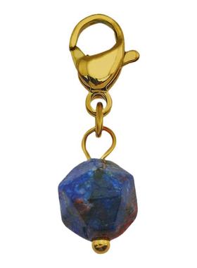 欧美轻奢天然石项链坠吊坠18K镀金蓝色时尚高级感气质几何