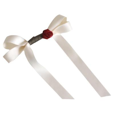 GUKUALI米白色飘带蝴蝶玫瑰花朵