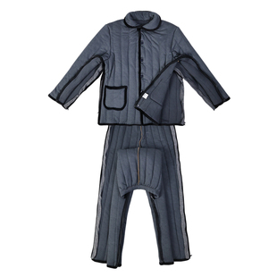 男秋冬易穿脱护理服瘫痪卧床骨折病人睡衣术后衣服化疗康复服加厚