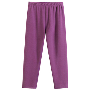 中老年女加绒加厚保暖裤老人德绒保暖打底裤冬宽松高腰打底家居裤