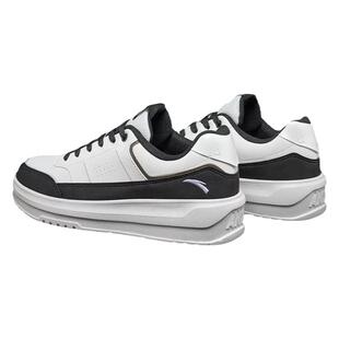 安踏板鞋男鞋冬季运动鞋黑白熊猫百搭男士增高休闲鞋皮面防水跑鞋