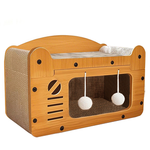 猫抓板猫窝一体不掉屑猫屋猫咪四季通用幼猫必备用品耐磨双层别墅