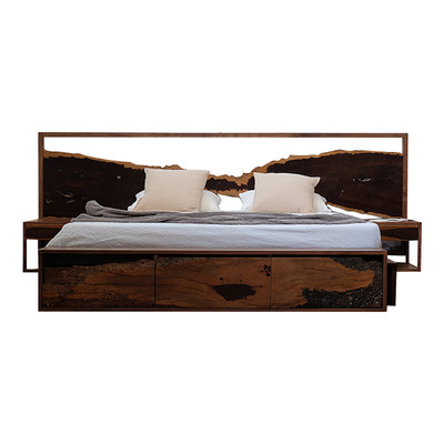 野木侘寂床头板大床创意孤品