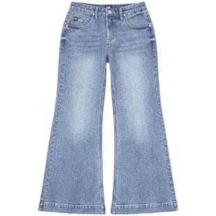 【张凌赫代言】Lee25新品舒适喇叭铆钉装饰设计浅蓝色女牛仔裤潮