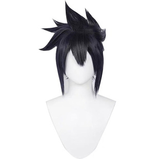 现货火影忍者COS宇智波佐助假发蓝黑色反翘浠家动漫角色扮演包邮