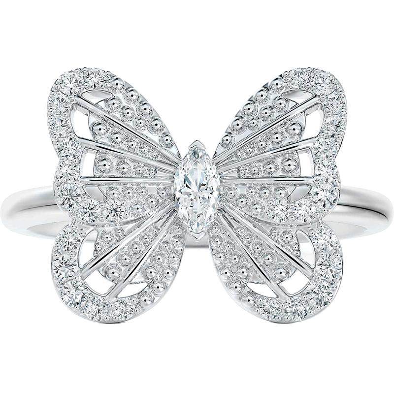 De Beers 戴比尔斯 Portraits of Nature butterfly 白金钻石戒指