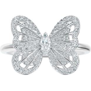 [礼物]戴比尔斯 Portraits of Nature butterfly蝴蝶白金钻石戒指