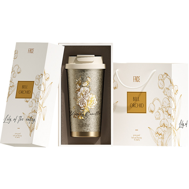 face纯钛山茶花保温杯礼盒装