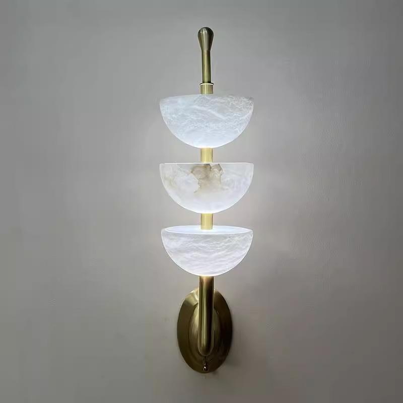 跨境创意北欧轻奢云石客厅电视背景墙壁灯设计师卧室床头酒店壁灯