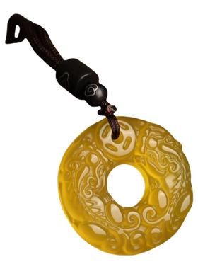 天然红玛瑙貔貅平安扣吊坠挂件