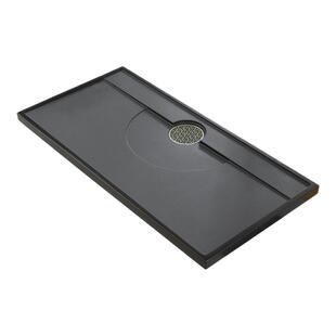 天然乌金石茶盘排水家用简约轻奢客厅一体式高档单盘整块茶台拖盘