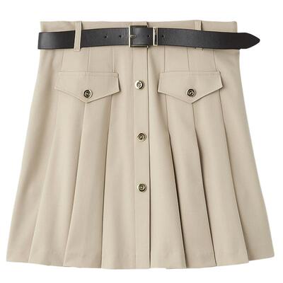 LILYBROWN高腰百褶A字半身裙