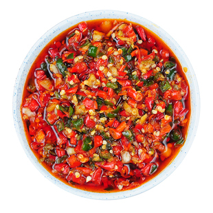 湖南辣椒酱商用大桶特辣双色蒜蓉剁椒拌饭酱调料青红双椒小米辣酱