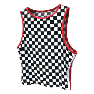 甜辣夏季无袖t恤女短款爵士跳舞jazz上衣欧美kpop显瘦女团演出服